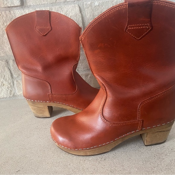 Sanita caramel cognac wood clog boot size 38 U. S. 7.5 - Picture 2 of 8
